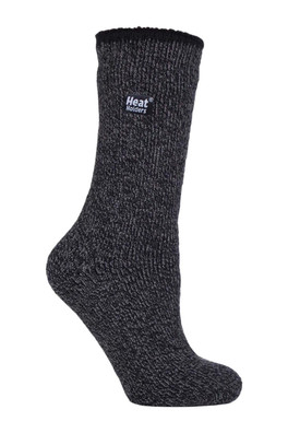 Womens Merino Wool Thermal Socks - Black