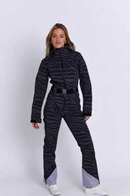 Chic Black Tiger Womens Ski Suit - Black/Grey