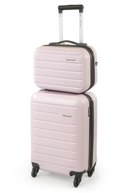 Voyager Hard Shell Carry On Suitcase Hand Luggage - Dusky Pink