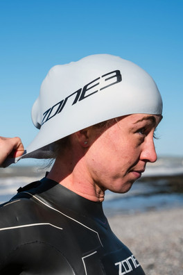 Silicone Unisex Swim Cap - Long Hair - Silver