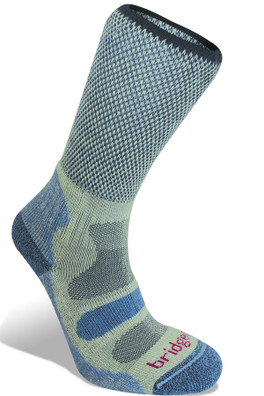 Lightweight Womens Cotton Comfort Hiking Crew - Smoke Blue/Natural