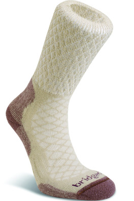 Lightweight Womens Merino Comfort Hiking Crew - Sand/Plum