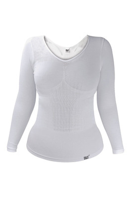 Womens Thermal Underwear Long Sleeve Top - White