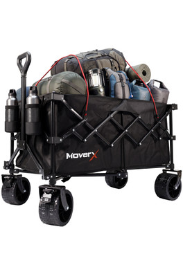 Premium Folding Camping Trolley / Beach Wagon - Black/200L
