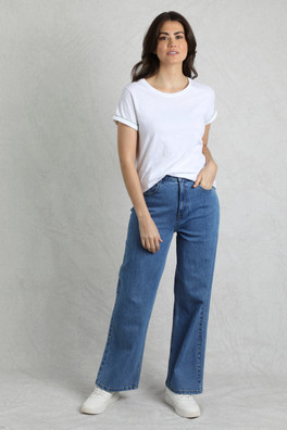 Corine Womens Wide Leg Denim Jean - Denim