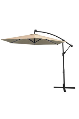 3m LED Cantilever Parasol - Beige