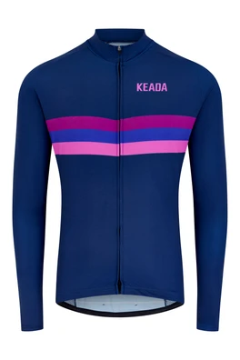 Sunset Mens Long Sleeved Cycling Jersey - Blue
