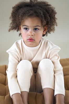 Biscuit Kids Ribbed Pyjama - Biscuit