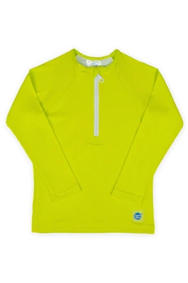 Kids' Premium Lined Sun Protection Rash Vest - Lime