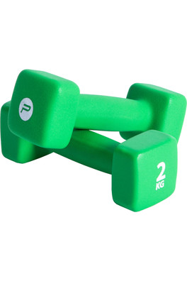 Neoprene Coated Dumbbell 2 x 2 kg Set - Green