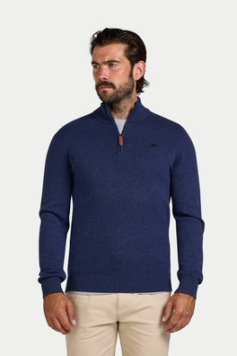 Classic Quarter Zip Mens Knit - Navy