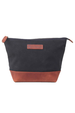 Waxed Canvas Triangle Washbag - Navy