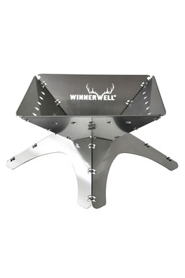 Small Flat Folding Fire Pit - Silver