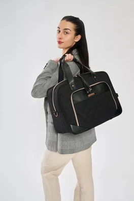Vela 24L Women's Under Seat Holdall 40x30x20cm - Black and Rose Gold