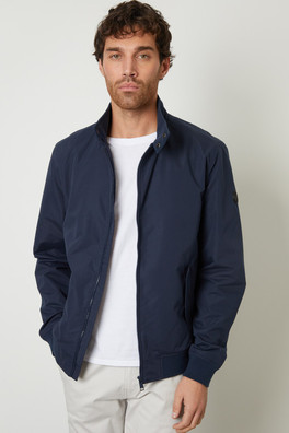 Zip Up Mens Harrington Style Jacket - Navy