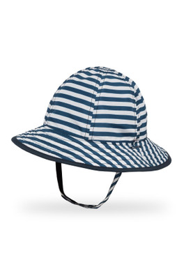 Sunskipper Infant Reversible UPF 50+ Bucket Hat - Navy Stripe/Captain's Navy