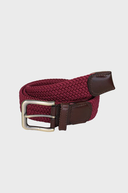 Luffenham Mens 35mm Elastic Web Belt - Burgundy