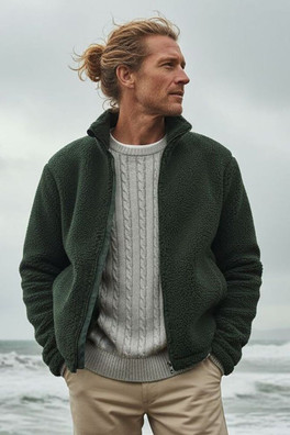 Men's Sherpa Fleece - Evergreen
