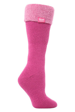 Womens Thermal Wellington Boot Socks - Light Pink