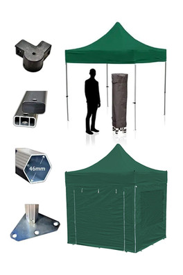 Protex40 3m x 3m Gazebo - RACKING GREEN