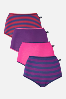 Womens Four-pack Bamboo Full Briefs - Cherry Pie