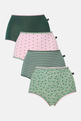Womens Four-pack Bamboo Full Briefs - Juniper