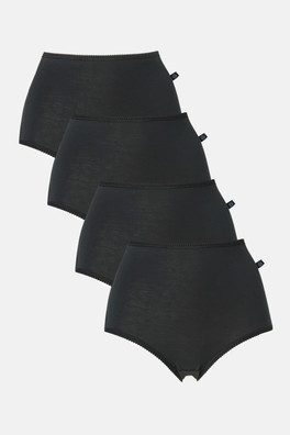 Womens Four-pack Bamboo Full Briefs - Black