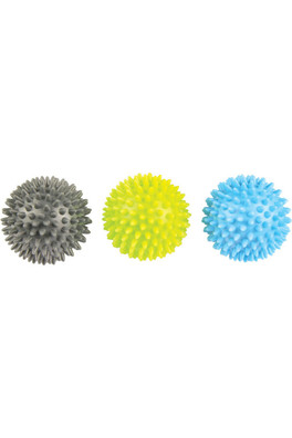 Pack of 3 Spiked Massage Balls - Grey/Green/Blue