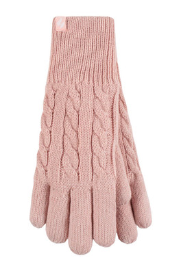 Womens Fleece Lined Thermal Gloves - Light Pink
