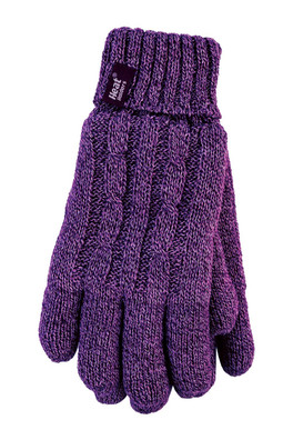 Womens Fleece Lined Thermal Gloves - Purple