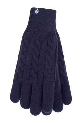 Womens Fleece Lined Thermal Gloves - Navy