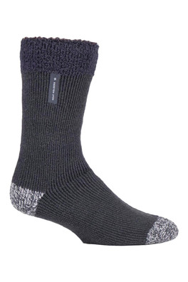 Mens Luxury Fleece Lined Bed Socks - Dark Grey