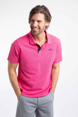 Miles Mens Pique Polo Shirt - Peony