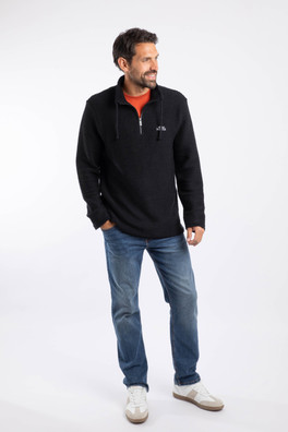 Cruiser Mens 1/4 Zip Macaroni - Black