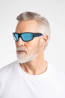 Fromme Unisex Wraparound Sunglasses - Ocean Blue