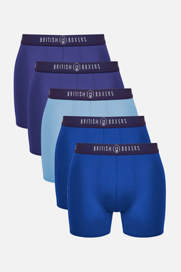 Mens 5 Pack Stretch Trunks - Steel Blues