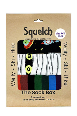 Set of Three Mini Welly Socks in a Gift Box - Multicoloured