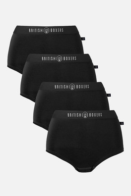Womens Four-pack Bamboo Hipster Boxer Briefs - Kohl Black