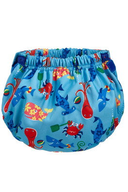 Splashy Aquanappy Reuseable e-Flex Swim Nappy - Seabiskit Sea Friends Cyan
