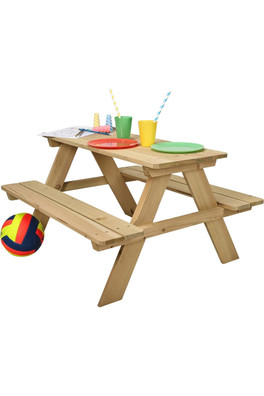 Kids Wooden Picnic Bench Table - Natural