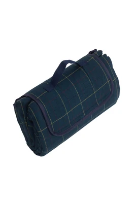 Blue Tweed Picnic Blanket - Blue