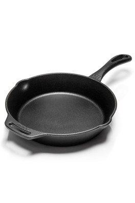 25cm Cast Iron Fire Skillet - Black