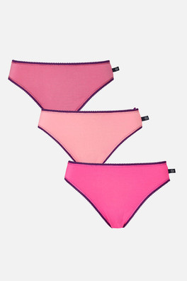 Womens 3-Pack High Leg Knickers - Fizz