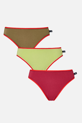 Womens 3-Pack High Leg Knickers - Holly Berry