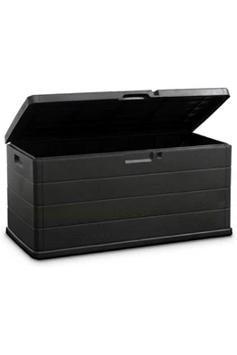 336L Large Outdoor Garden Plastic Storage Box - Dark Grey Storage Box