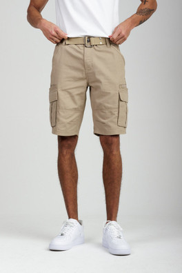 Cotton Mens Ripstop Cargo Shorts - Stone