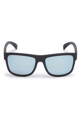 Nanjizal Unisex Sunglasses - Black Frame/Blue Mirror Lens