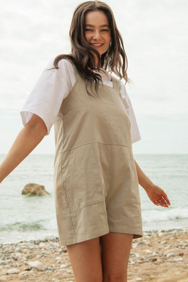 Cotton Playsuit - Driftwood