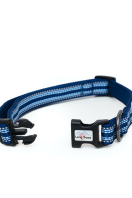 Comfort Padded & Reflective Dog Collar - Navy Blue