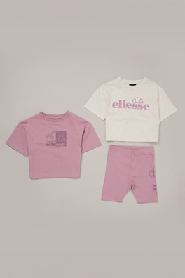 3-Piece Kids T-Shirt And Cycle Short Outfit Set - Lilac